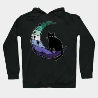 Gay Man Pride Cat Moon Hoodie